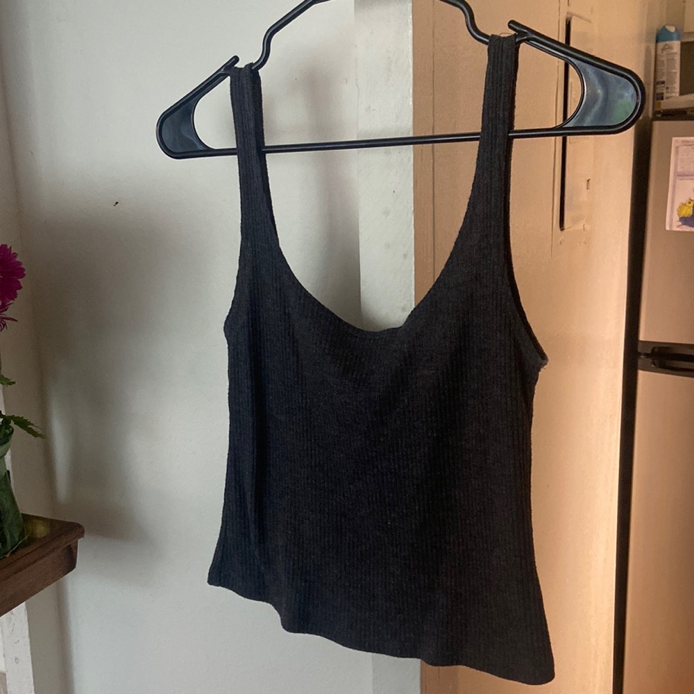 Brandy Melville John Galt Grey cropped tank top